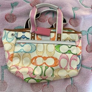 Coach Multicolor Signature Tote Bag